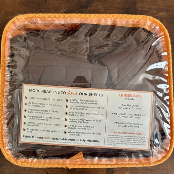 PeachSkinSheets Chocolate Sheet Set 1500tc Level of Softness Soft Cool Queen - Picture 7 of 7